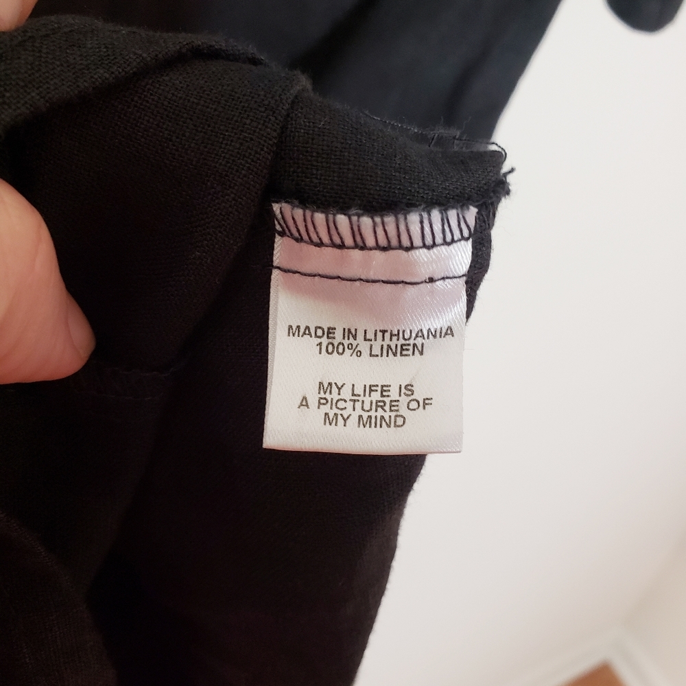 Flax Black Vneck Half Sleeve Dress - Picture 7 of 7